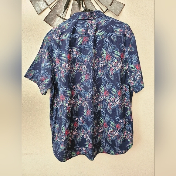 Demin & Flower Men's Blue Slim Fit Tropical Floral size XL. - Picture 12 of 13
